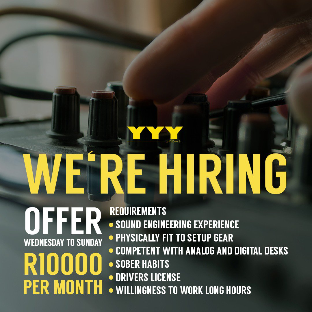 We're hiring! Contact us info@yyyshows.com