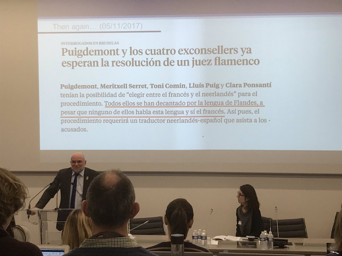 LiesbethMR's tweet photo. Striking examples of interpreters being used in legal cases to attain... certain goals. Also: ”No Chinese interpreter available in court; only Chinese interpreter is the one accused.” What should we do? Interesting speech by Anthony Pym. #DiscussInterpreting #isiticolloque #1nt https://t.co/ZXKDdFc8ED