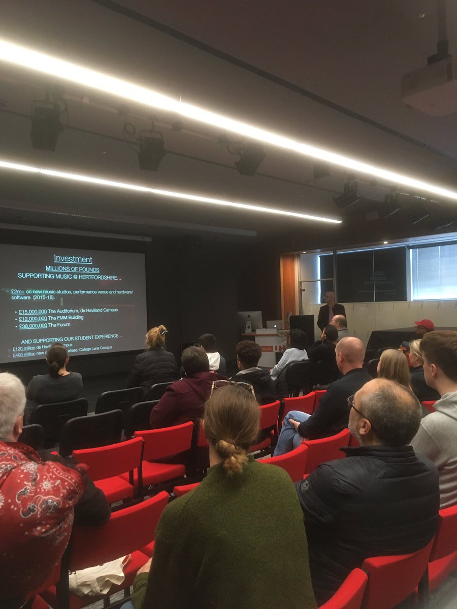 Professor Tim Blinko welcoming the music students <a href="/UniofHerts/">University of Hertfordshire</a> open day #UHcreatives