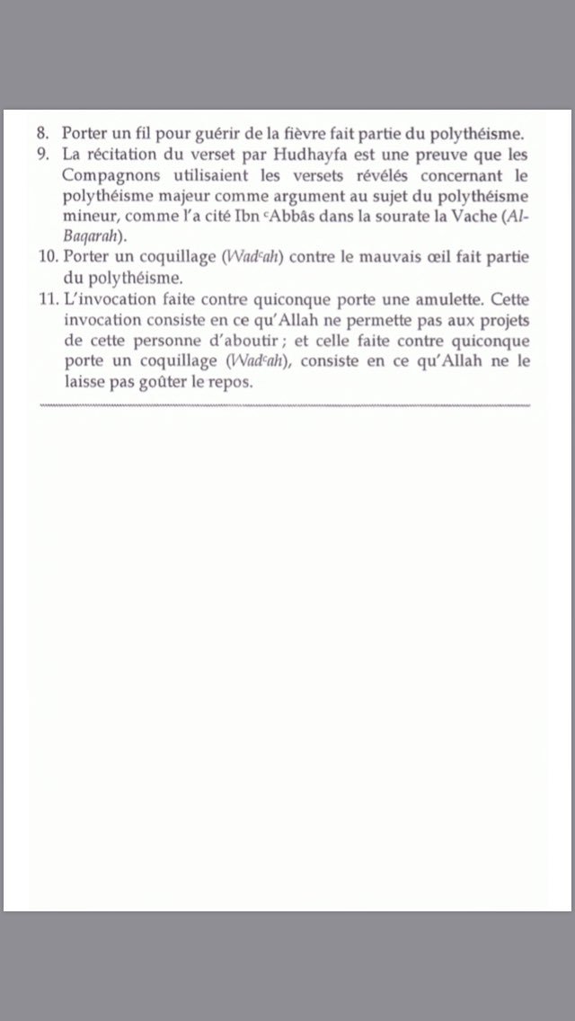 KounSalafiyan's tweet photo. 📚Kitãb At_Tawhîd / Le livre de l’unicité📚
📌Chapitre 6 : Fait partie du Chirk #Polytheisme le fait de porter un anneau ...ou autre chose pour dissiper un malheur ou le repousser
#Kitab_At_Tawhîd
#Le_Livre_De_L_Unicité
#Tawhîd #Islam #Sunnah #Quran #MainDeFatma #porteBonheur https://t.co/AEstibLXQR