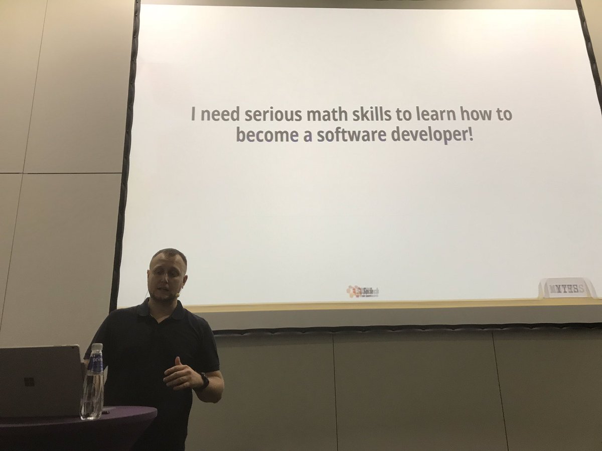 ReactNotAConf's tweet photo. Myths about #programming & #math by Martin Chaov @SBTech_ @SBTechCareers at @jsTalksConf #jstalks #jstalks2018 π€πΎπ https://t.co/pG6uGy3dBc