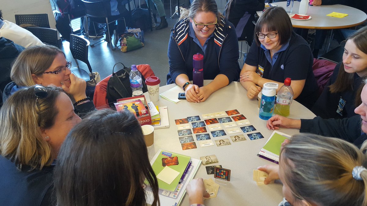 SeahavenDivisn's tweet photo. Doing some teambuilding with a competitive game of #codenames at lunchtime! @GuidingSussexE https://t.co/Go2mjlatJd