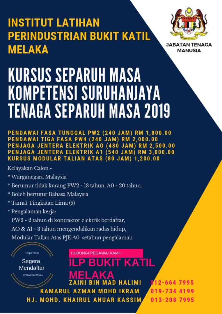 Laman Rasmi Ilp Bukit Katil Melaka No Twitter Ayuh Sertai Kami Kursus Separuh Masa Kompetensi Suruhanjaya Tenag Separuh Masa 2019 Https T Co Vpkxudikpz Twitter