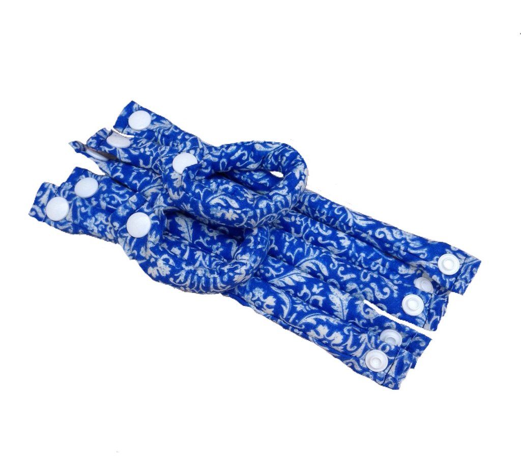 Azure and White floral Print Fabric Hair Rollers @MyEasyCurls buff.ly/2G870su