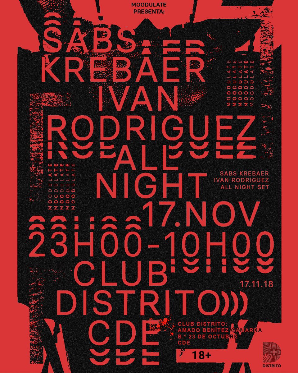 clubdistrito's tweet photo. El cub reabre sus puertas este sábado 17 de noviembre y tendrá como anfitrión a nuestros amigos de @Moodulate. Sabs Krebaer e Ivan Rodriguez estarán tomando el control de nuestro dj booth durante 12 horas.

+info:
https://t.co/NzkWWUrKzd https://t.co/7TLMVJYy4z