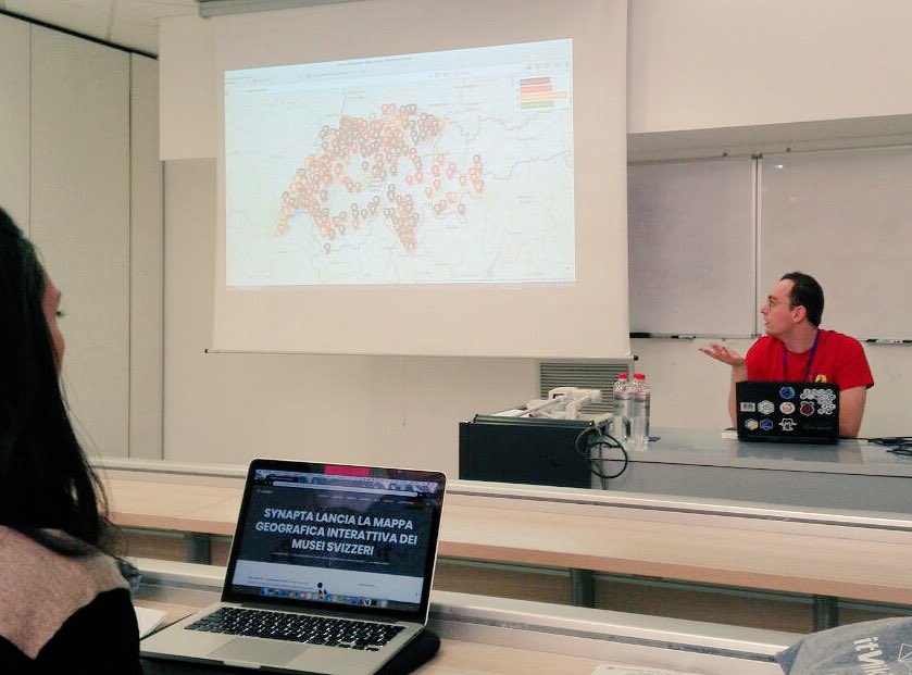 liafla_'s tweet photo. Swiss Museum Wiki Map: @AlessioMelandri espone il lavoro di integrazione dei dati su #wikimedia #wikimediach @WikimediaCH #synapta https://t.co/vSDqbgf9hu https://t.co/UtEnMIXE9x