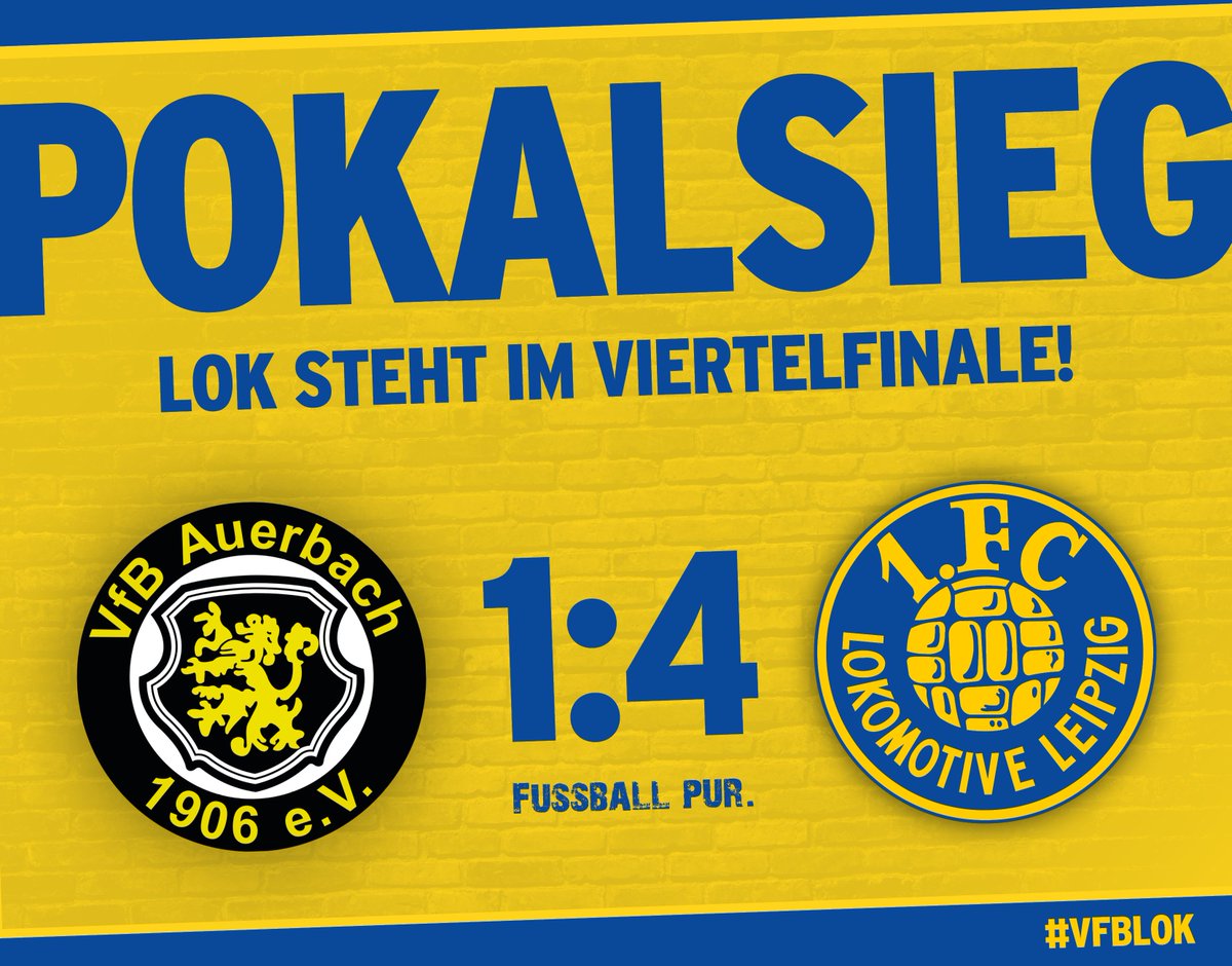1fclokleipzig's tweet image. Schluss! Wer hätte das gedacht? Trotz der größeren Chancen für den VfB Auerbach setzt sich die Loksche mit 1:4 (0:1) deutlich gegen seinen Angstgegner durch und steht nun bereits im Viertelfinale des Wernesgrüner Sachsenpokals! #VFBLOK #fußballpur #fcl1966 #pokal