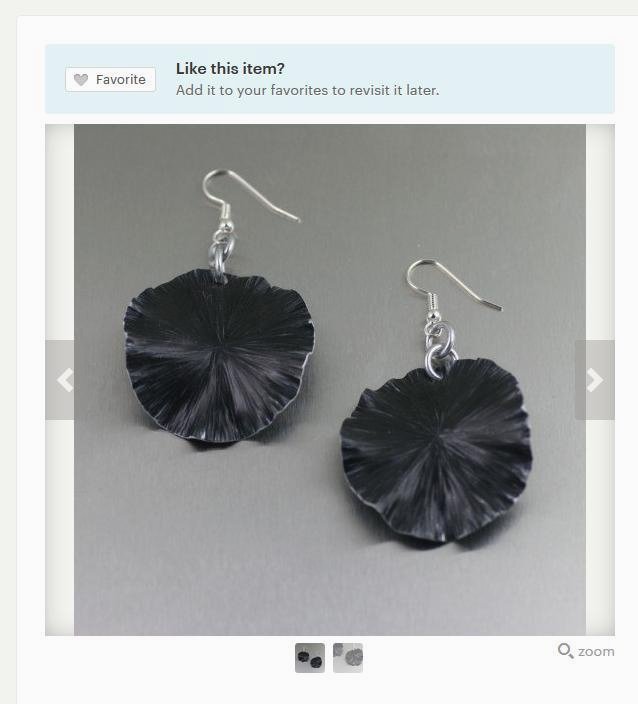 Hip Black Lily Pad Aluminum Earrings Shown by #Etsy #Earrings #Jewelry #Style etsy.com/listing/181756…