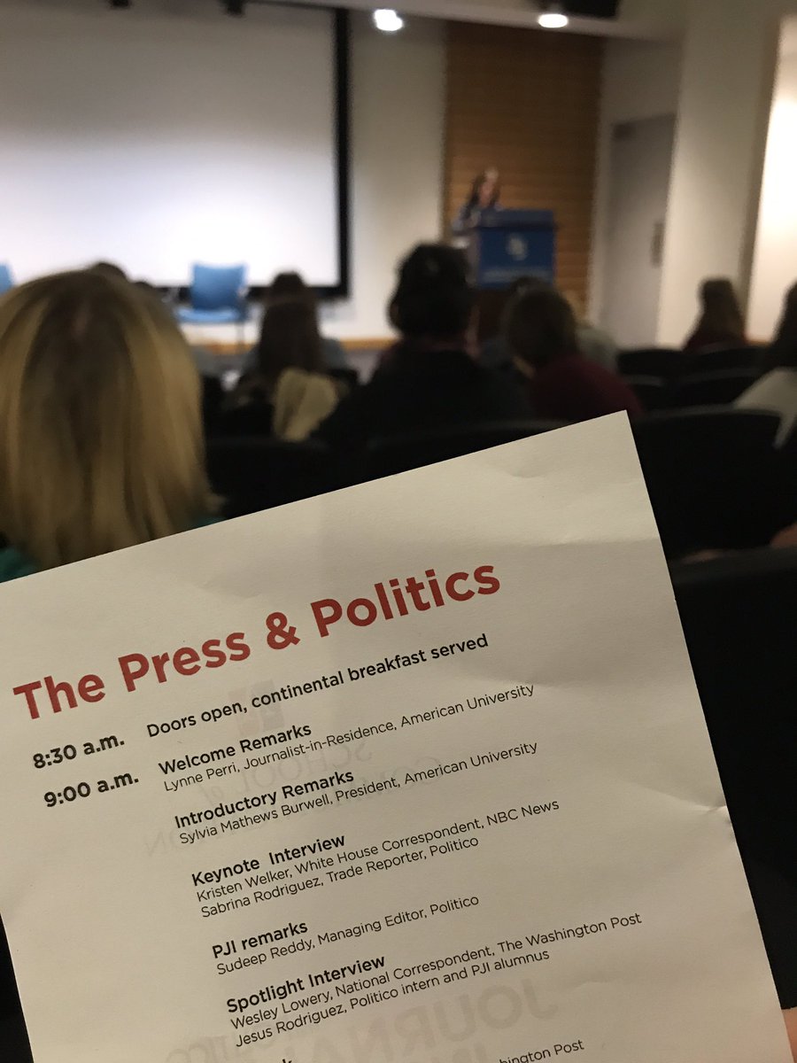 emily_martin_au's tweet photo. Excited to attend @politico @AU_SOC and #MaynardInstitute’s Press & Politics event today #PJI2018 https://t.co/mFvXqIwl5E