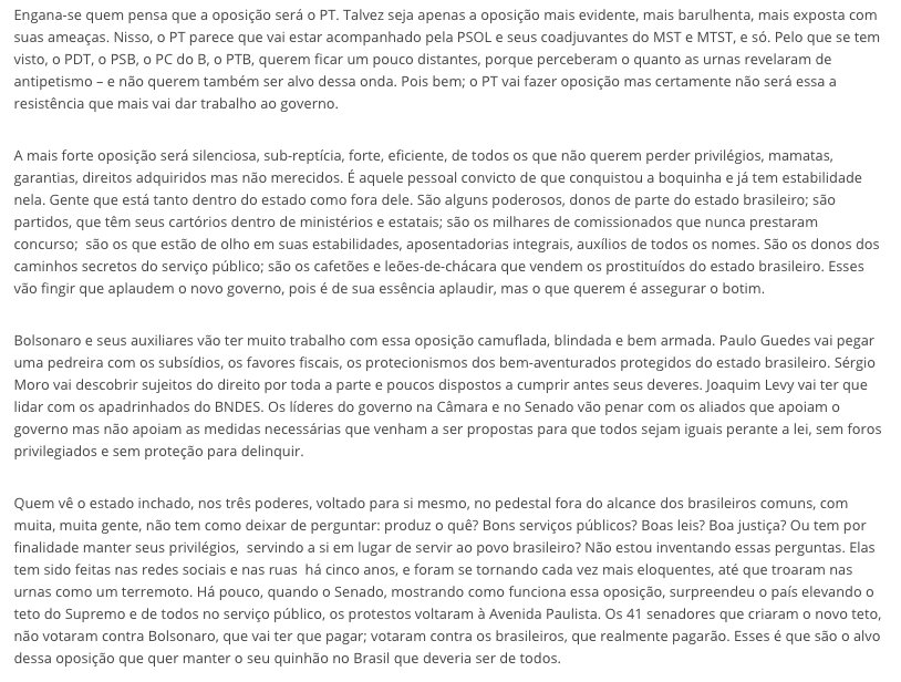 alexandregarcia's tweet photo. A oposição mais sutil não virá do PT, mas das castas e dos privilegiados que não vão querer deixar de mamar no estado brasileiro. https://t.co/kGfFYp4Apg