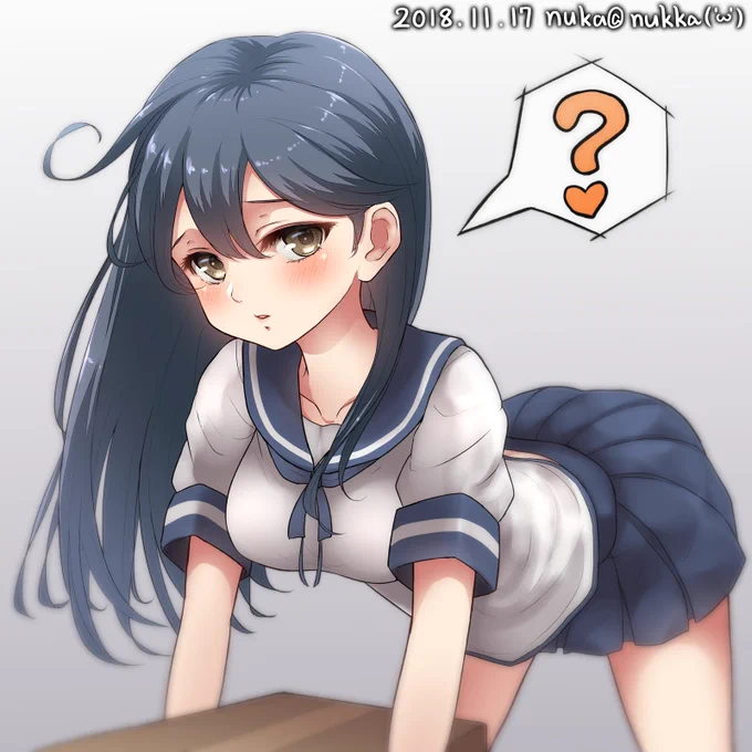 「視線に気づいた潮」

('ω') 重そうなおっ・・・荷物だな 揉・・・持ってやろうか?

#艦これ #潮
#艦これ版深夜の真剣お絵描き60分一本勝負
#艦これ版真剣お絵描き60分一本勝負_20181117 