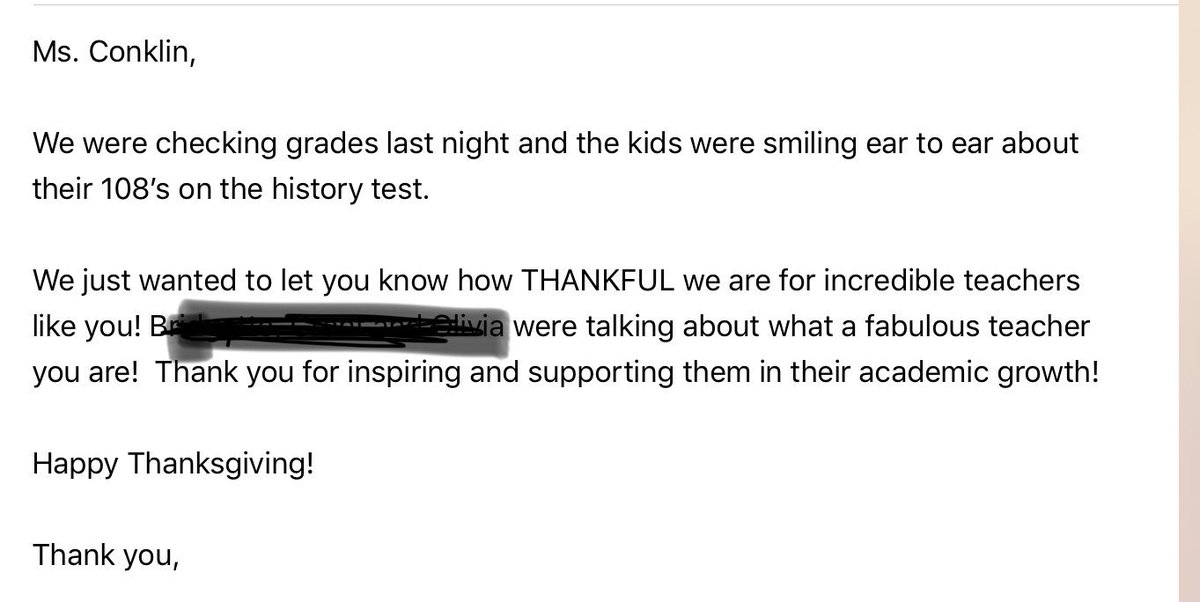 ConklinSteph's tweet photo. I’m thankful for this kind of parent email on a Saturday morning! #hardtest #extraeffort 😉 https://t.co/nwIMaztNny