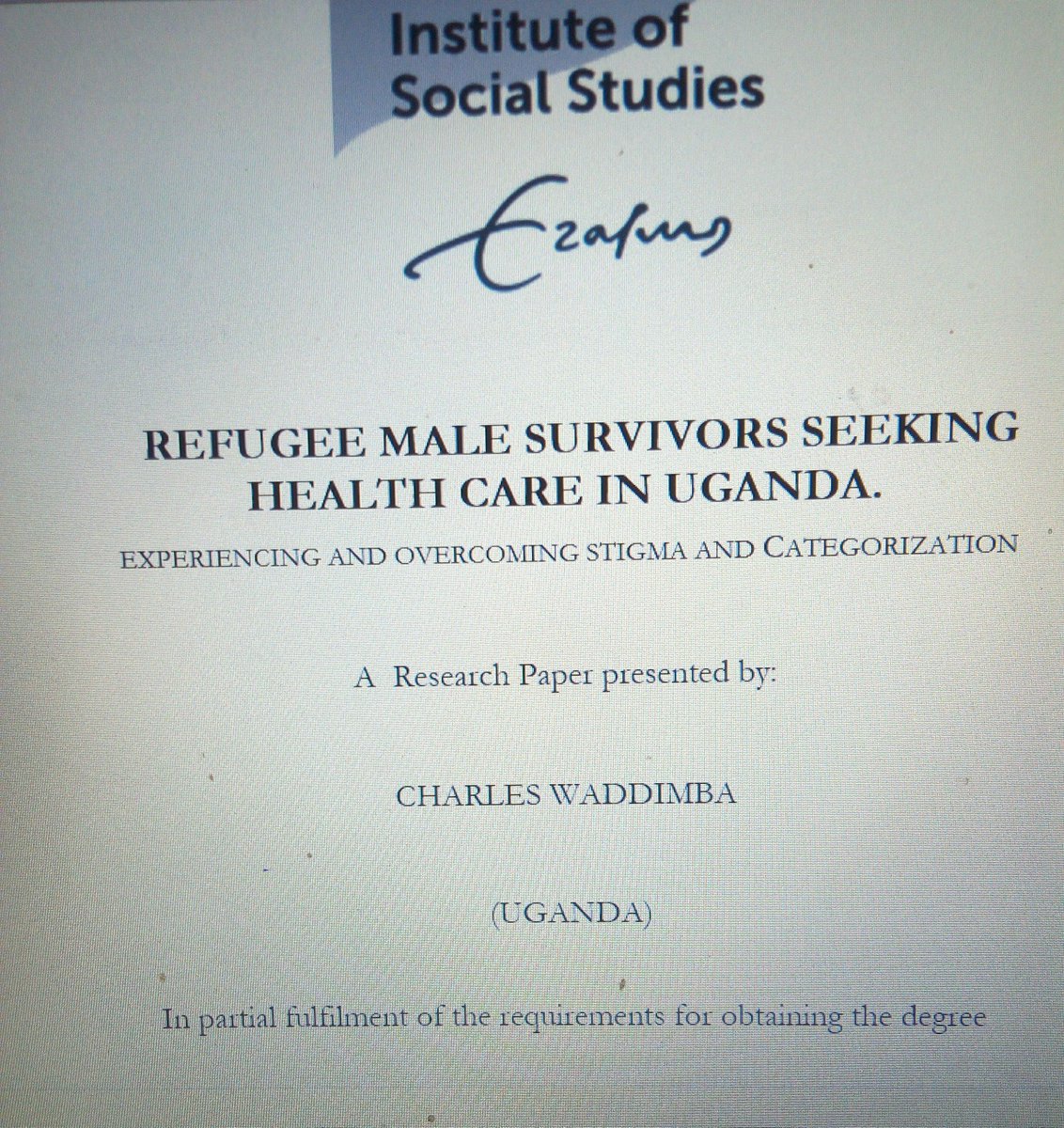 The academic paper finally is done and submitted for feedback. The struggle continues <a href="/regwalu04/">Robert Egwalu</a> <a href="/ApolloMulondo/">Apollo Mulondo</a> @HeleenTouquet <a href="/SAmalesurvivors/">MALE SURVIVORS</a> <a href="/MaleSurvivorUK/">Male Survivors Partnership</a> <a href="/malesurvivorsUK/">Male Survivor Study</a> <a href="/nyahagon/">Solomy Awiidi</a> <a href="/SSISVAM/">SouthSouthInstitute</a> <a href="/UNHumanRights/">UN Human Rights</a> <a href="/nyahagon/">Solomy Awiidi</a> <a href="/Charity_Immy/">Charity Immaculate</a> <a href="/ClementMayanja/">Mayanja Clement</a> <a href="/opshaq/">Opiny Shaffic</a> <a href="/Otim_Patrick/">Otim Patrick</a>