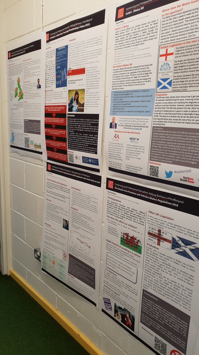 CraigTweeted's tweet photo. So impressed with the quality of #PublicPolicyforHealth research on display today @LearnCardiff student conference. Papers on #autismbill #minimumpriceforalcohol #humantransplantation and much more @wgcs_health @tcooper321 @PublicHealthW @seneddhealth Feeling inspired. https://t.co/ADr0apnsjc