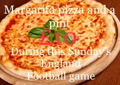 Pizza and a pint for a tenner during tomorrow’s football game
