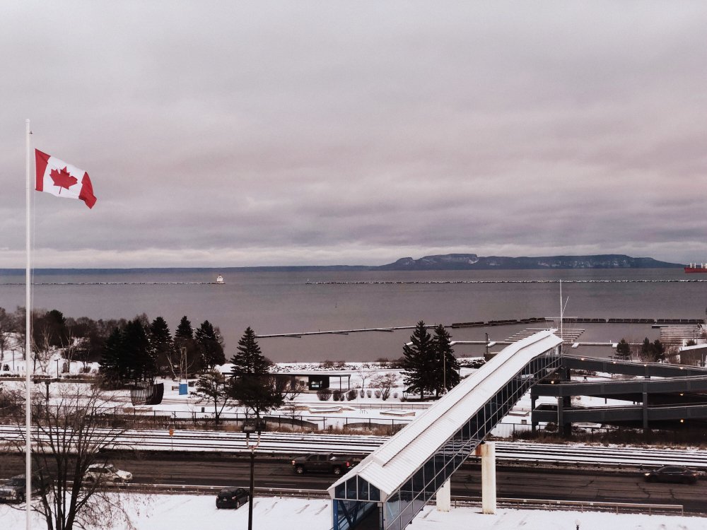 gordbamford's tweet photo. Welcome to #Thunder Bay!!!  The view from our hotel room window...  #Canada #AintItGrand https://t.co/QX6BZwlaFK