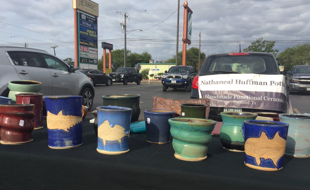 DavidJosephSike's tweet image. Nathan Huffman pottery at Southside Farmers Market #callerdotcom