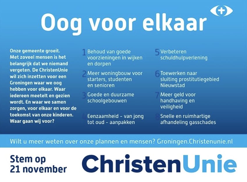 Wat een geweldige campagnedag! 

Stem op 21 november ChristenUnie! 

#oogvoorelkaar #GR2018
