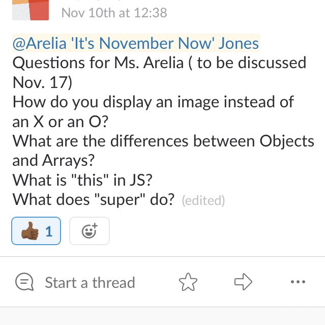 arelia's tweet image. Heading to CoderSpace where we're continuing a React Tic-Tac-Toe tutorial. The kids gave me an assignment this week