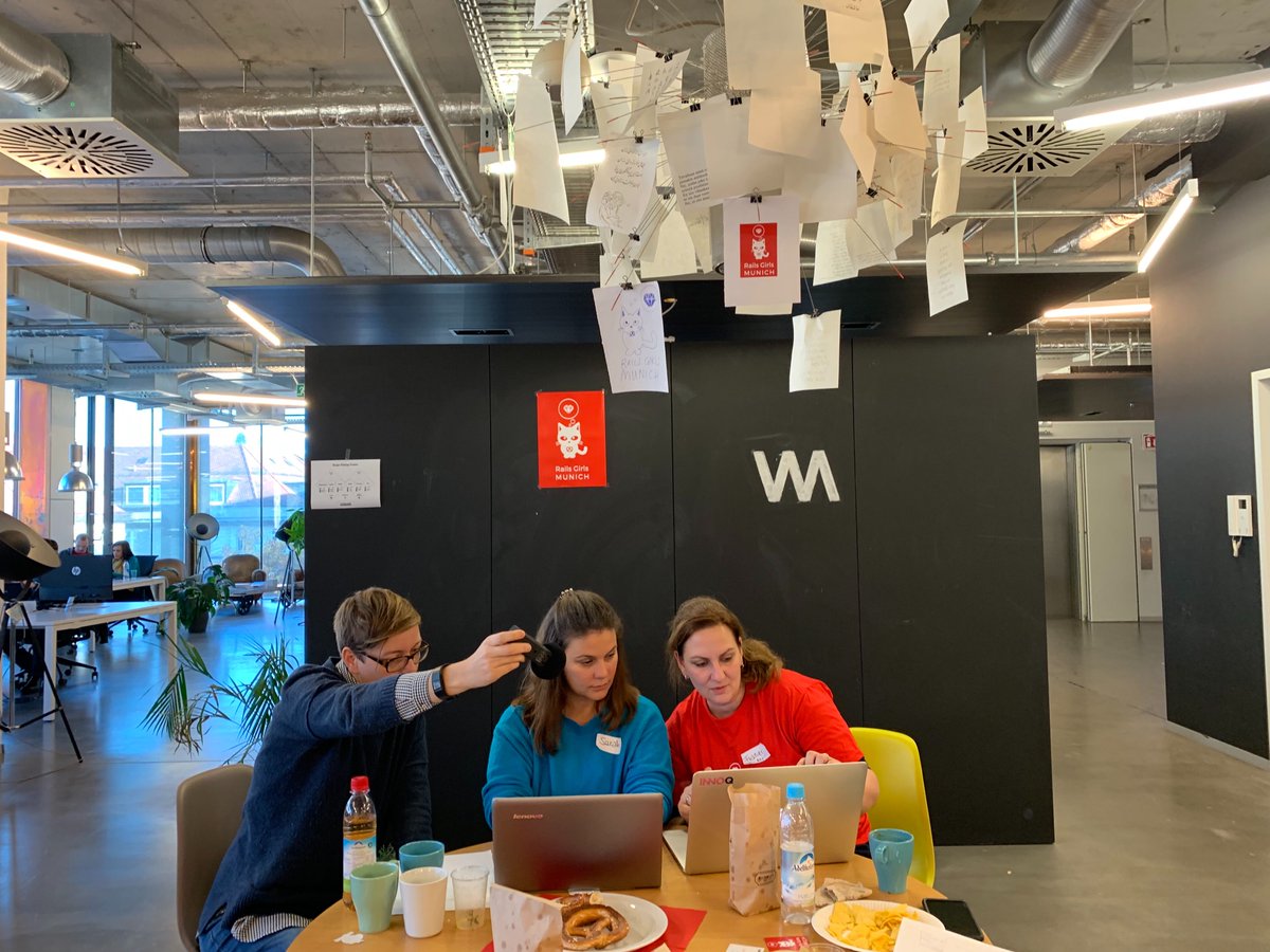 Going strong <a href="/RailsGirls_MUC/">Rails Girls Munich</a> 😺✌️💪#railsgirlsmunich2018 #womenintech #workshop #rubyonrails #Munich