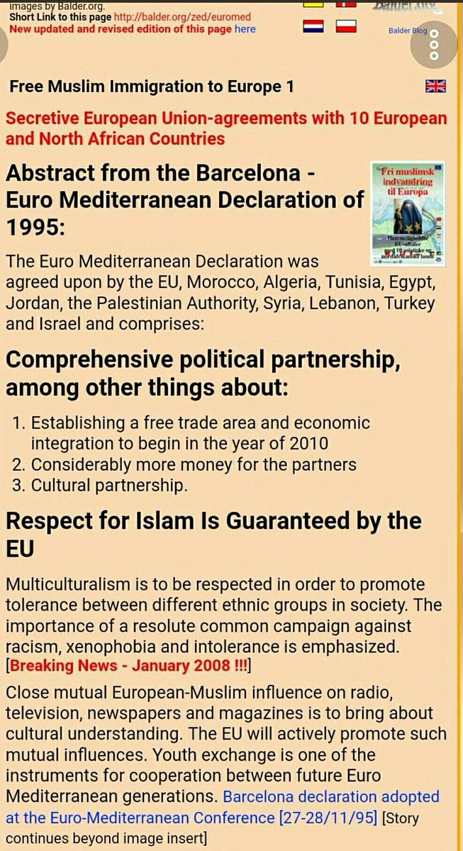 This is a brief outline of  #BarcelonaDeclaration to move Muslims into EU countries.