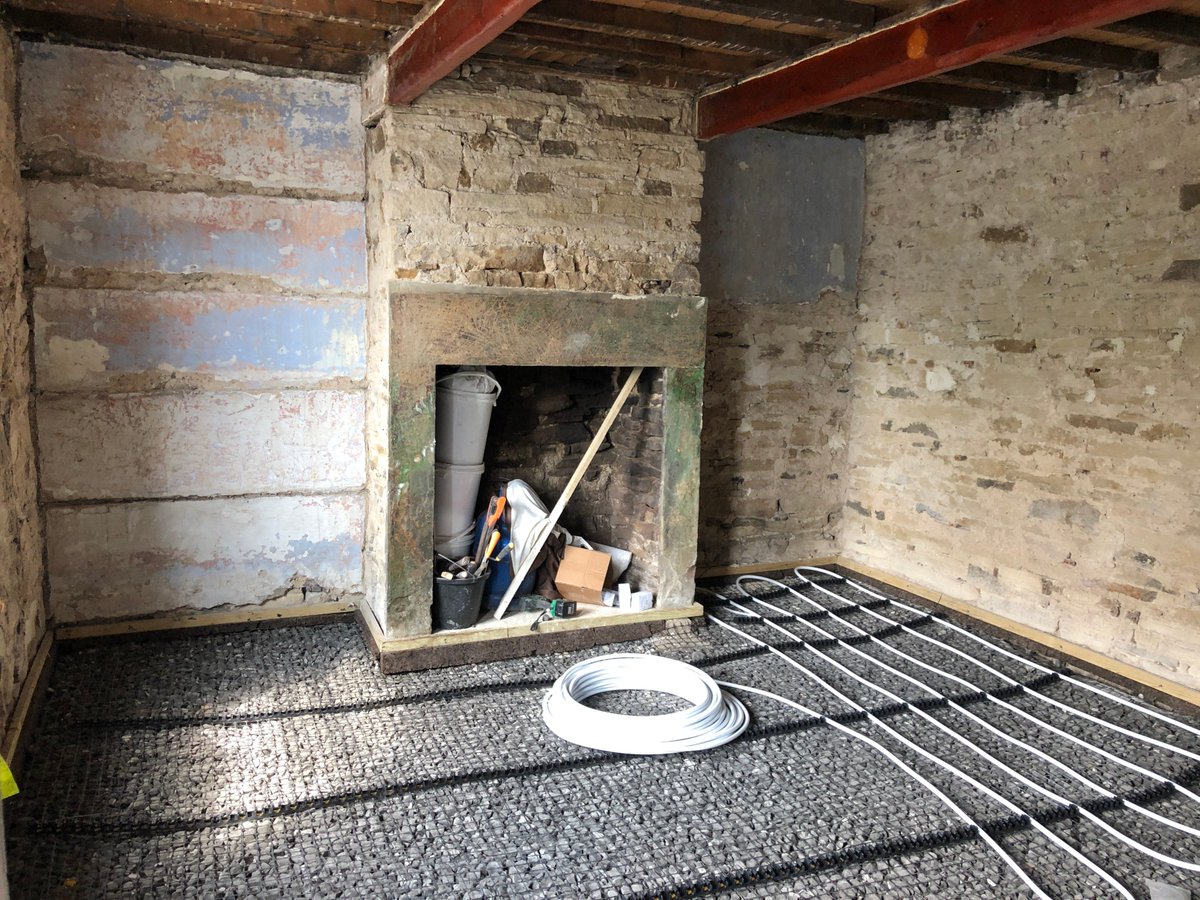Gareth Fleming Gfleming 2212 Twitter Finding Them Digging Out The Floor Putting An Insulated Limecrete Down With U F Heating And Laying Slabs Long Way To Go Still
