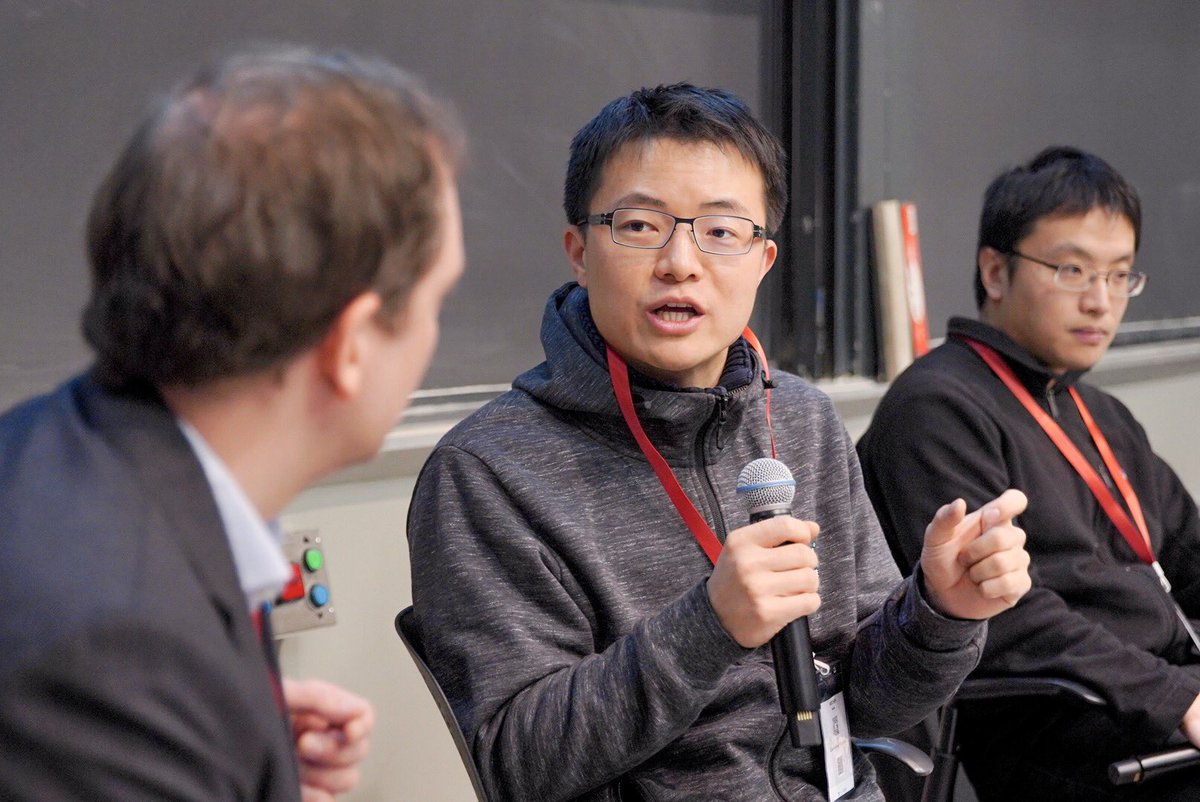 chiefmit's tweet photo. First panel discussion: Artificial Intelligence
We have Will Knight, Senior Editor st MIT Technology Review, Song Han, Assistant Professor at MIT EECS, Zhangxi Tan, CEO and co-founder of OURS Technology, and Li Jing, Co-founder of Lightelligence. https://t.co/eLXY7wVV8C