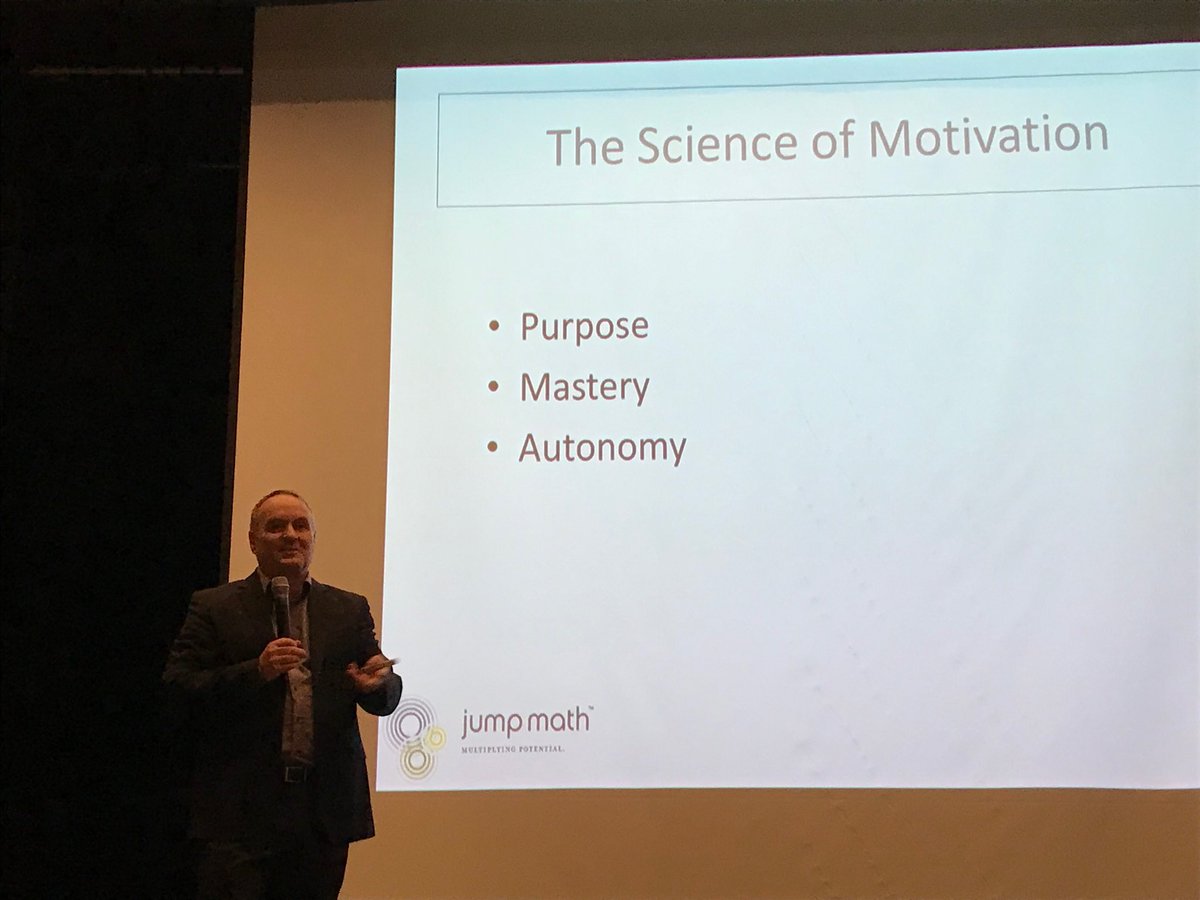 AgroFrances's tweet photo. Most important aspects of motivation; purpose, mastery and autonomy. #MathEd2018 https://t.co/chvRWmcWes