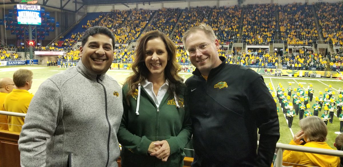 When the tri-city superintendents from <a href="/FargoNDSchools/">Fargo Public Schools</a>, <a href="/WFPSchools/">West Fargo Public Schools</a>, and <a href="/MoorheadSchools/">Moorhead Area Public Schools</a> root for the same team. Go Bison! Thank you <a href="/DeanBresciani/">Dean Bresciani</a> for the invite!