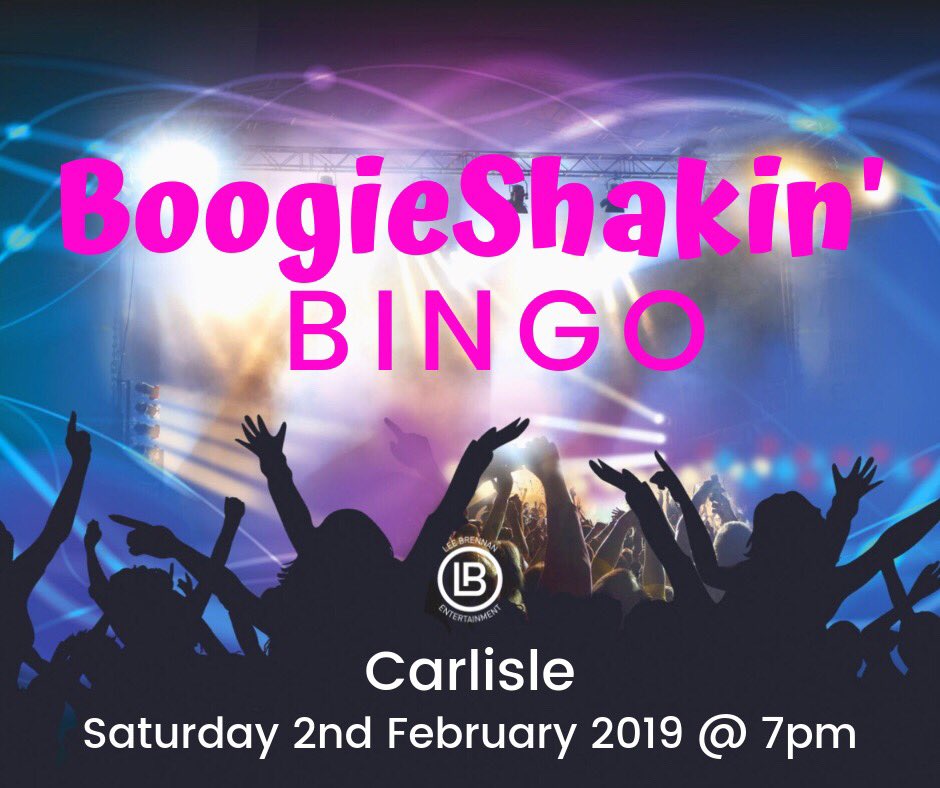 #CARLISLE ARE YOU READY for round two??!

Following the success of our first sold out 90’s Bingo Party Night we’re doing it all again! 

BoogieShakin’ Bingo 
Sat 2nd Feb 2019 @ 7pm.

Tickets go on sale @ 10am Sat 24th Nov 2018 from LeeBrennan.com RT 🎉🎉
#Cumbria