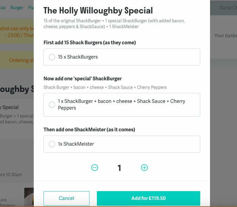 Deliveroo's tweet photo. Want a taste of that @hollywills #SendtoAll takeaway experience on #MichaelMcIntyresBigShow? We've got you covered! The Holly Willoughby Bundle from @ShakeShackUK – available this weekend only: https://t.co/epb1SokxBX 🍔 https://t.co/F9ZMTYetbj