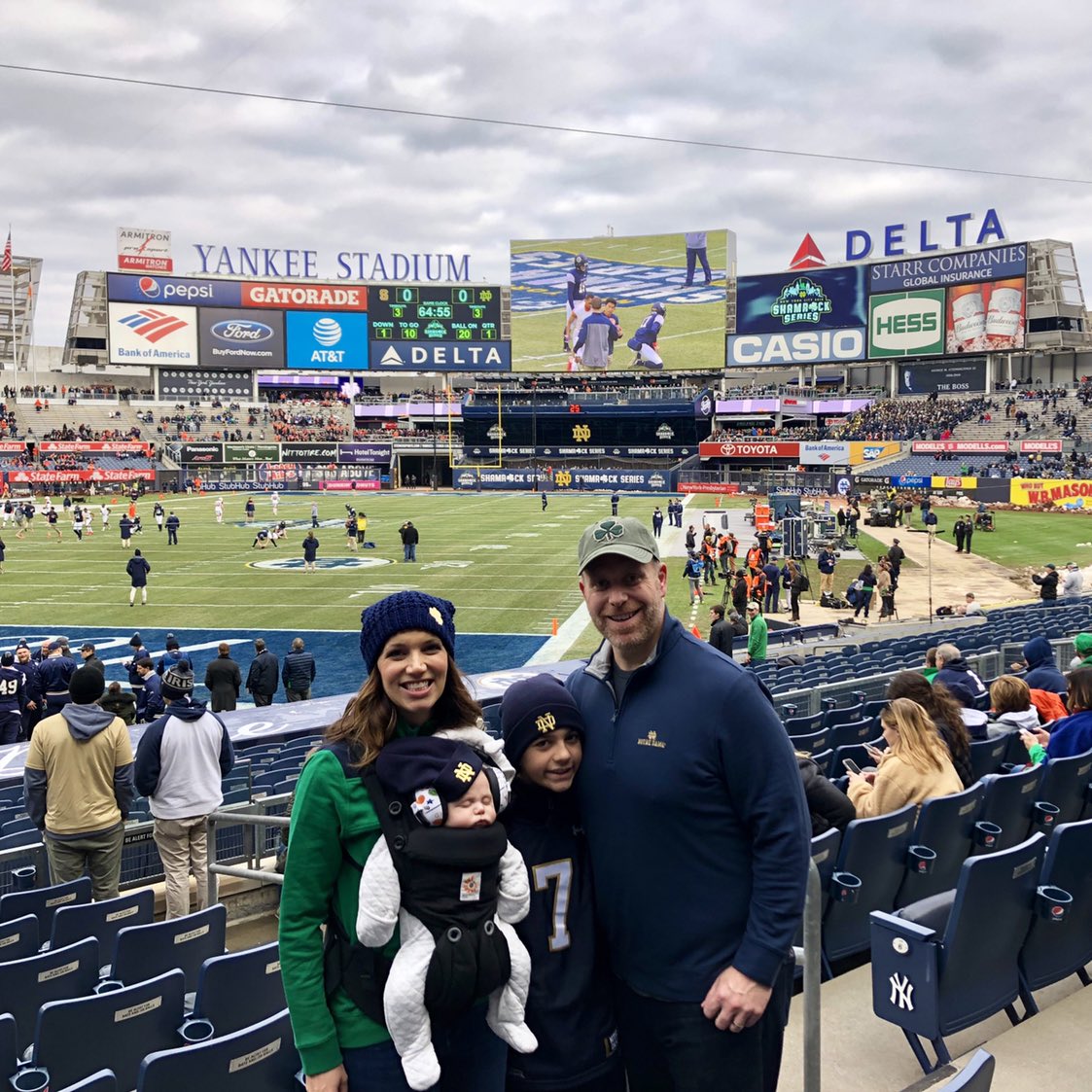 LaurenStoerger's tweet photo. Letโs Go Irish!! #ShamrockSeries2018 #uNDefeated #HereComeTheIrish #LoveTheeNotreDame #LittlestFans @NDFootball @NotreDame https://t.co/9NAWtHkhVG