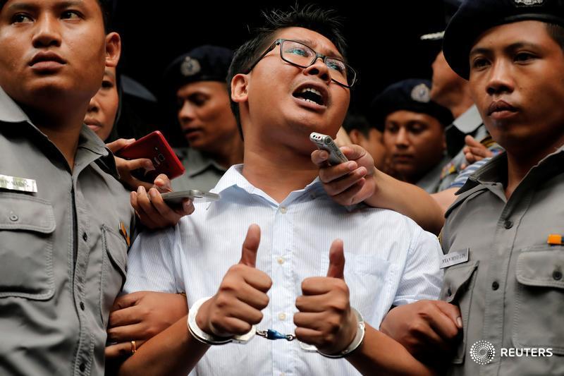 Reuters's tweet photo. Two @Reuters journalists have been detained in Myanmar since Dec. 12, 2017. See our coverage of the case: https://t.co/4gnnXaJHg9 https://t.co/TRHwrRrZcg