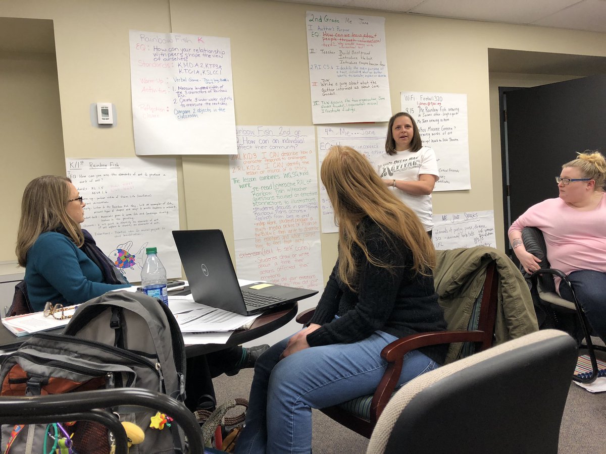 LeighSJones's tweet photo. Day Three if the #ArtsIntegration Institute, #T teams from @GlencliffSTEAM @warnerwildcats @brookhillelem and PEGRAM Elementary plan cross-disciplinary units. All subject areas use a live performance @TPAC as shared content. #TPACEd @MNPS_Magnet @MetroSchools https://t.co/rjPr3YiZg3