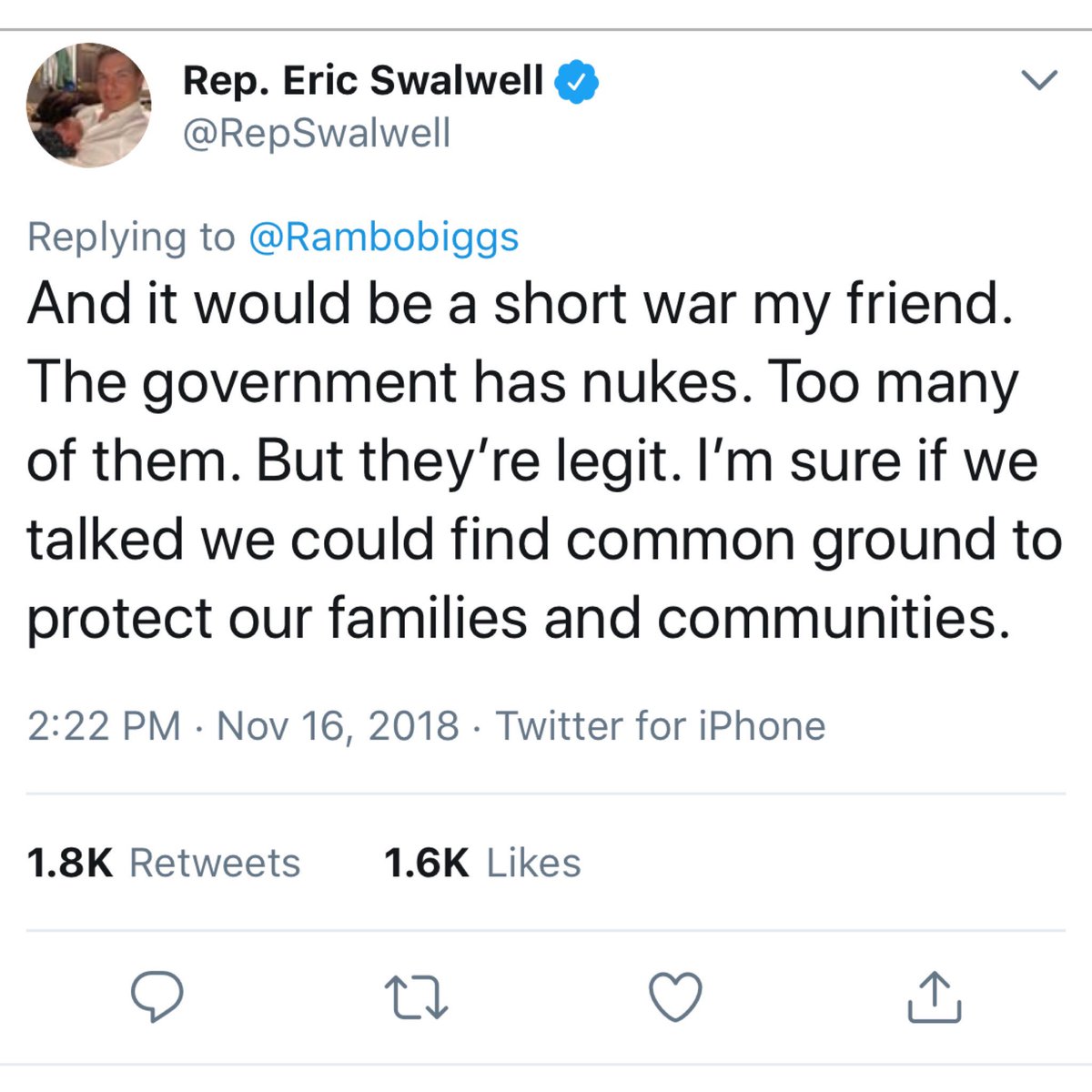 dicky_wilton's tweet photo. Hey @RepSwalwell - what in the world are you thinking? https://t.co/pXPfOp9xht