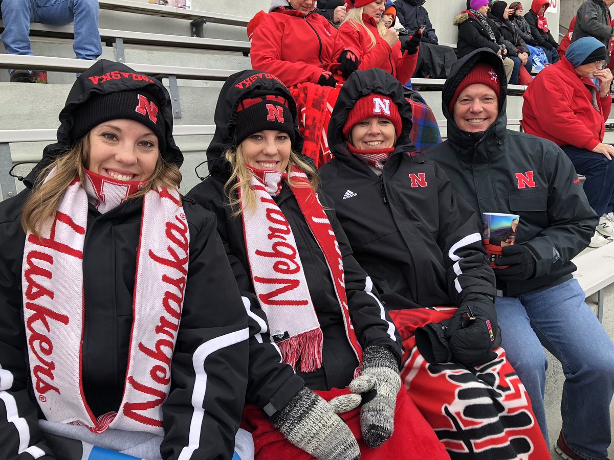 We all stick together in all kinds of weather for Dear Old Nebraska U! #huskers ❤️🌽🏈
