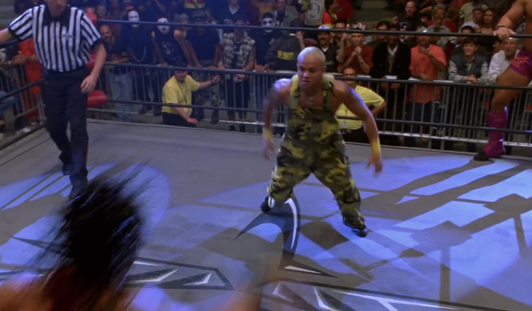 Bossmoz Hey They Got Rey Mysterio At The Peak Of His Career With Camo Dungarees And No Mask T Co Owkwoyzyg7 Twitter