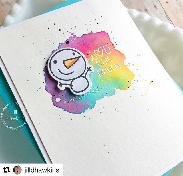 PaperSmooches's tweet photo. Love this rainbow 🌈 #Repost @jilldhawkins
・・・
i 💗 you this much!! This makes me 😊! Happy Friday! ☃️
#papersmooches #freezyfellas #snowman #love #watercolor #fastestturtle #onmyblog #rainbow #papersmoochesrocks #⛄️#jillhawkins https://t.co/gwnaZ004nF https://t.co/Bfp70OcTEe