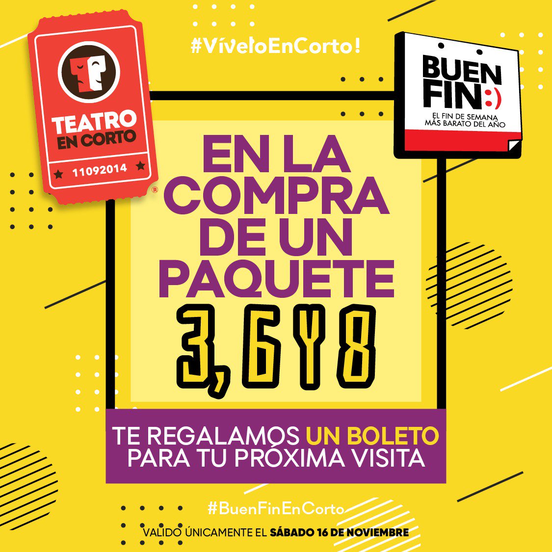 VaDeNuezTC's tweet photo. El adiós esta cerca y HOY SABADO decimos adiós a @TotoTrejo86 al lado de @AnapaoDeAnda y @dariromo a partir de las 7 pm en @TeatroEnCorto #Coyoacán

Y no te puedes perder nuestra promoción de #ElBuenFin en la compra de un #PaqueTeatro te regalamos un boleto para tu próxima visita https://t.co/HG5RwcsLhA