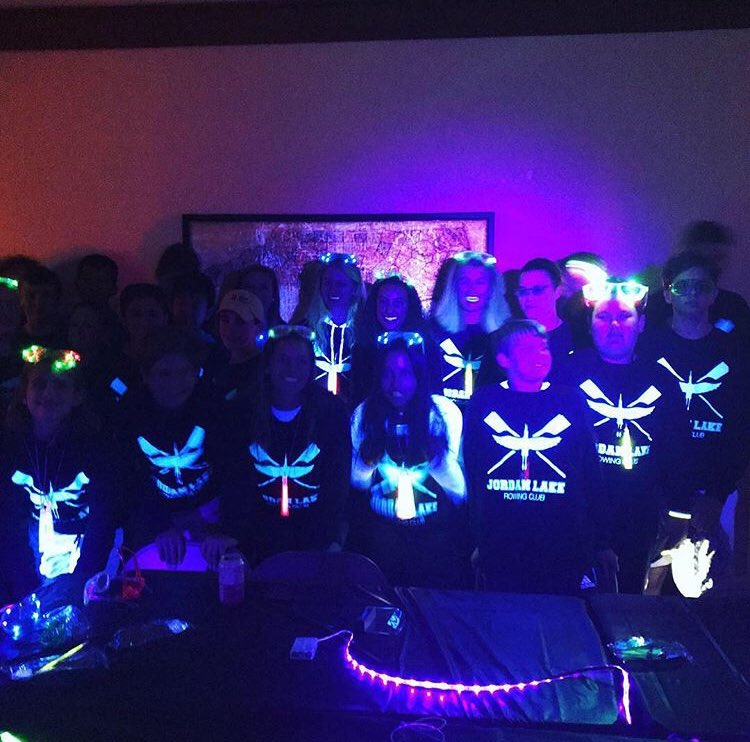 JordanLakeCrew's tweet photo. Not even the 3rd flooding of the season at #jordanlake could stop us from getting our #glow on to celebrate our 3rd birthday and the end of an epic fall season! We’ll start spring season with a #GlowRow Thanks for the inspiration @ThamesTradesmen #rowing #rowinglife #rowon https://t.co/rUWltoPrkW