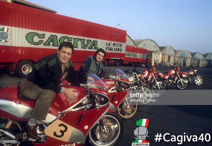 Today are exactly 40 years since the birth of a Myth, the Cagiva! Born from the passion fruit of Claudio and his brother Gianfranco. 
🐘🏁🐘🏁 🐘🏁
#Cagiva40 #ClaudioCastiglioni #GianfrancoCastiglioni #CagivaMotor #Cagiva #CagivaHistory #CagivaHeritage #LaMotoItaliana #Since1978
