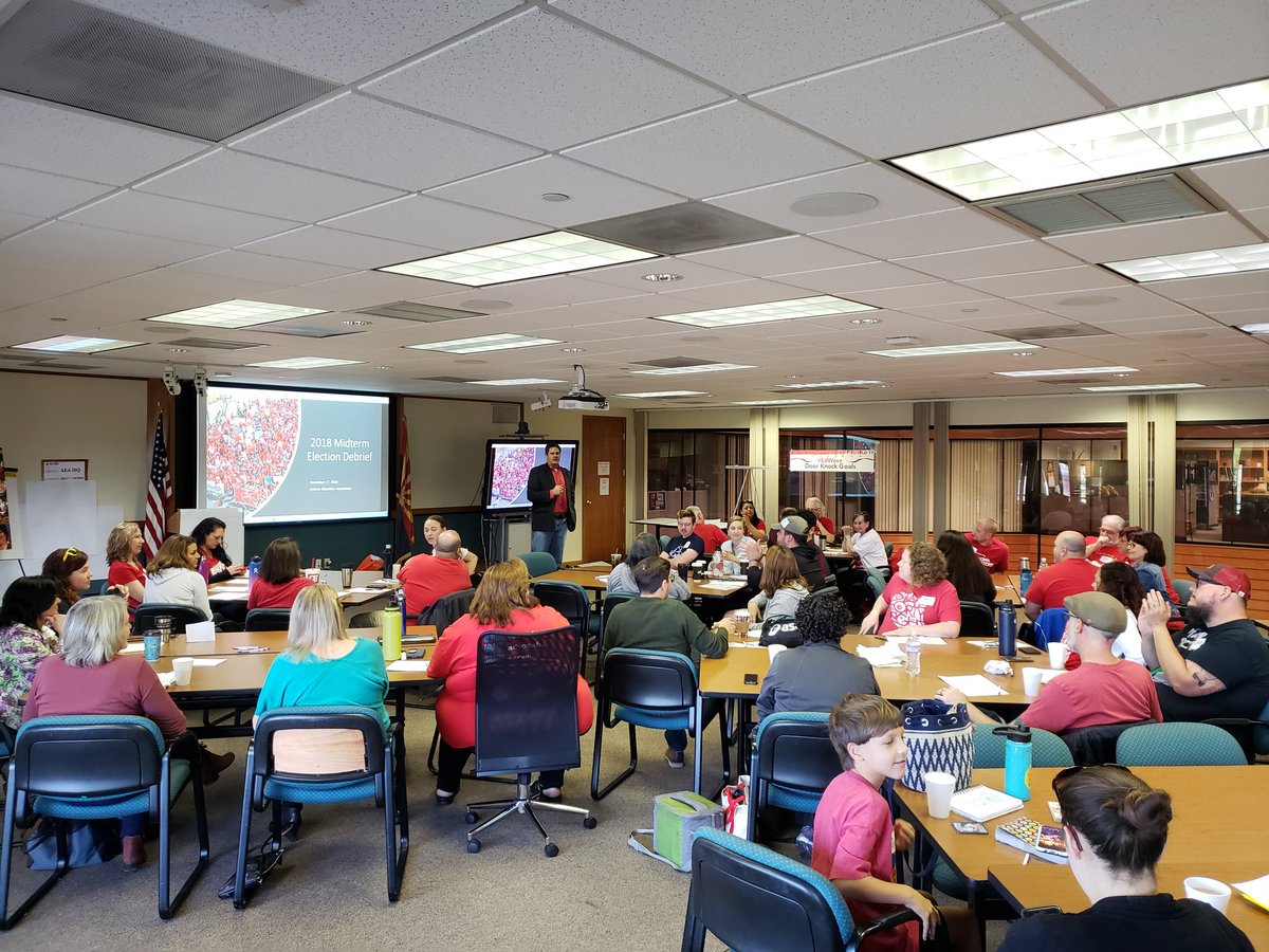 jenloredo's tweet photo. Some of @ArizonaEA's amazing educators who led the charge this election cycle planning for next steps.   AEA officers @AZ1Thomas, @marisolgarciaaz, &amp; @angela_philpot as well as AEA staff thank you for your dedication.   Bring on 2019 legislative session-- we're ready! #RedForEd https://t.co/ObY8uAR5yq