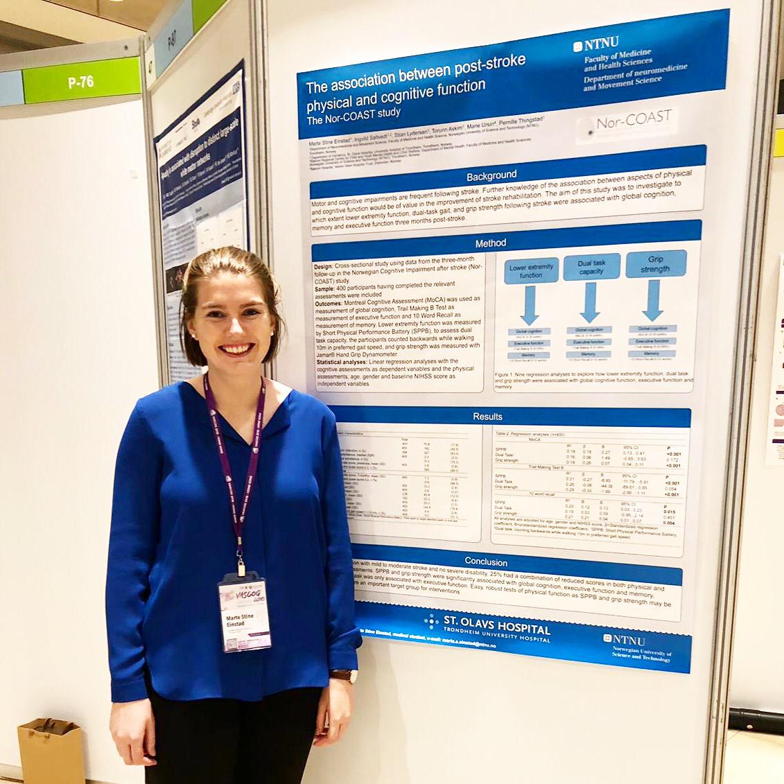 Marte Stine Einstad med poster fra Nor-COAST studien på Vascog Hong Kong!