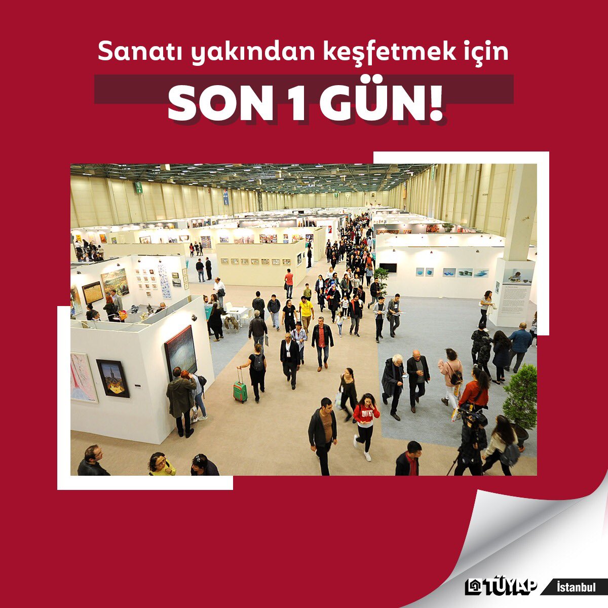 Sanatla dolu 8 günü geride bıraktık. 28. kez düzenlenen İstanbul Sanat Fuarı'nı kaçırmayın! Kapılarımız tüm sanatseverlere yarın saat 19.00'a kadar açık olacak, bekliyoruz.