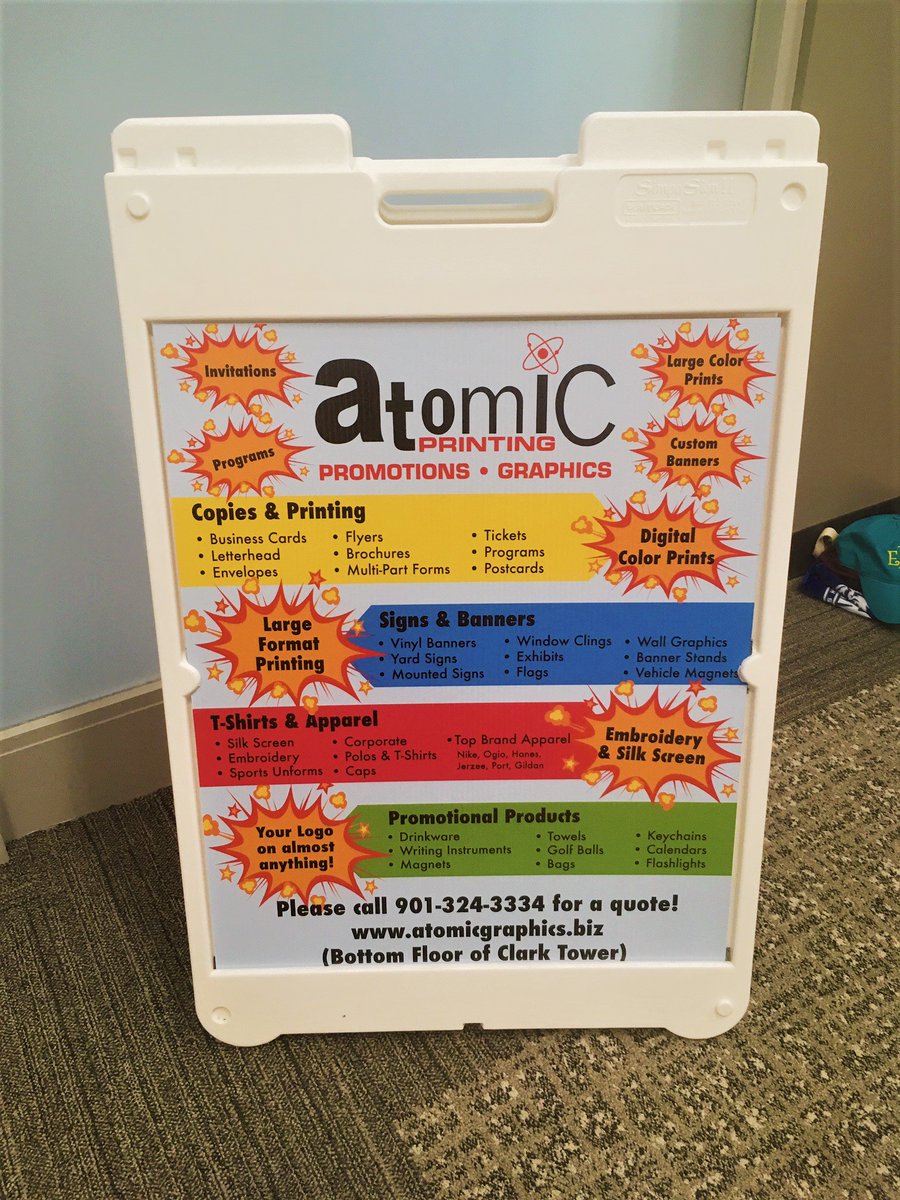 ClarkTower1's tweet photo. From newsletters to wedding invites, Atomic Graphics provides all printing and copying services.  We were happy to host their event this month to see all that they offer.  You can check out their services at https://t.co/4jdLFAfg79
@memphisnews @Memphis @atomicGFXmem https://t.co/SEdVMEiYh4