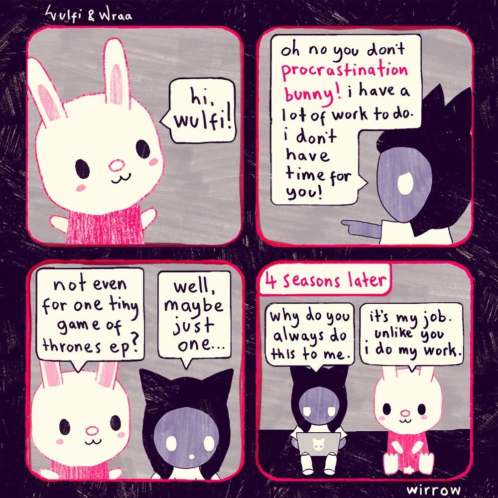 Procrastination Bunny Strikes Again! gothicfae.wordpress.com/2018/11/17/pro…