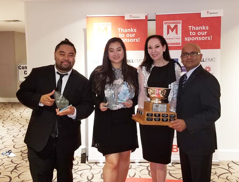 SenecaBusiness's tweet photo. Congratulations to our #SenecaMarketing students, who traveled to London, Ontario on November 15-16. 

The group went to Fanshawe College and took top honours, placing first overall in the Ontario Colleges' Marketing Competition! 

#OCMC2018 #SenecaProud #SenecaBusiness https://t.co/WjkizNtbi0