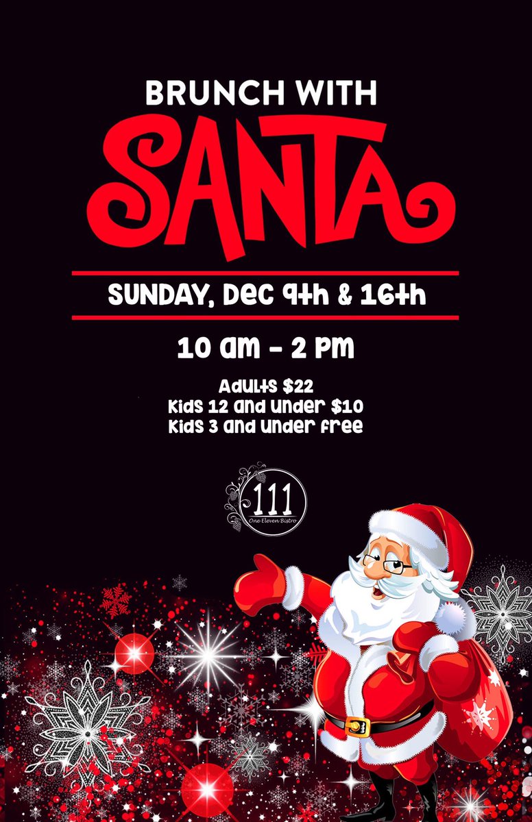 111Bistro's tweet photo. Brunch with Santa is quickly approaching! We have two dates this year; December 9th AND 16th!! Call us at (330) 952-1122 to make your reservations! 🎅🏻🎄 #DineMedina #111Bistro https://t.co/r7l1v9WrSZ