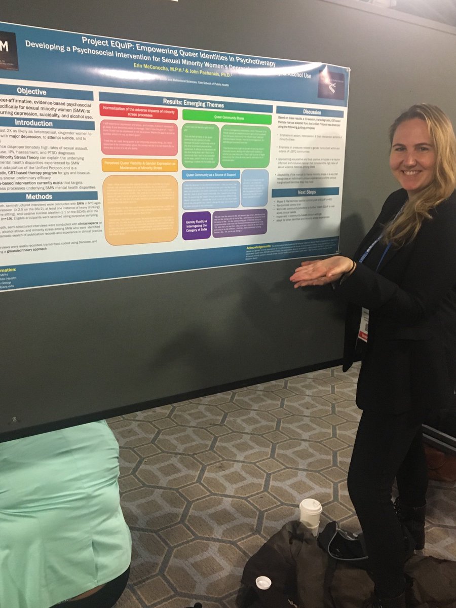 emcconoc's tweet photo. Got to present some of the qualitative work I did for my @yalesph Master’s thesis on queer women’s mental health at #ABCT2018 🤓🏳️‍🌈 #lgbtqmentalhealth #projectequip https://t.co/CLctphZQNz