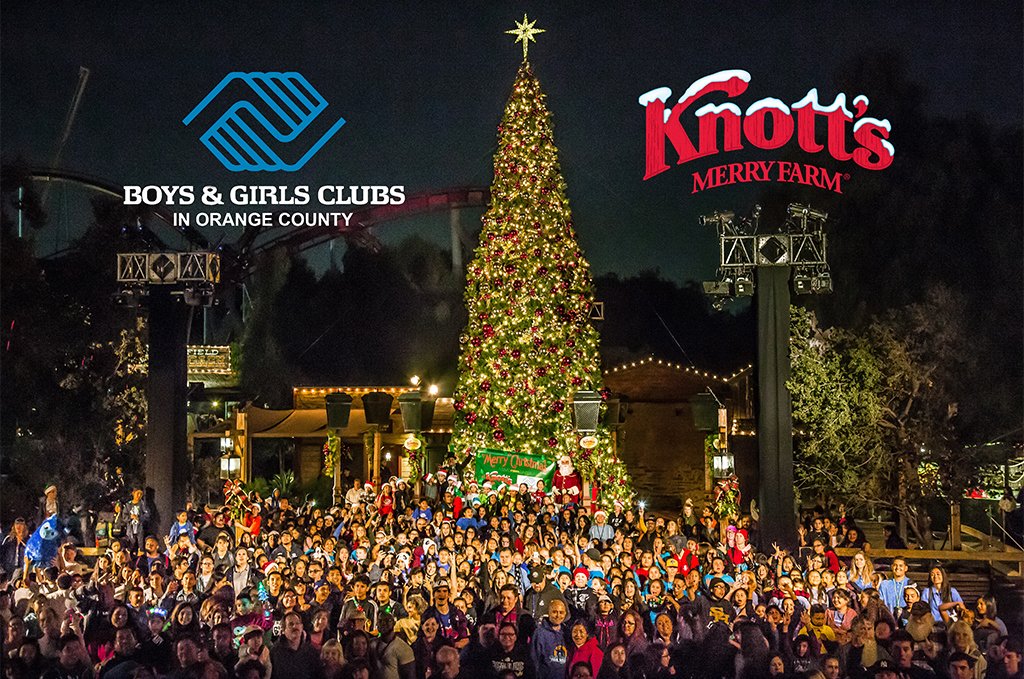 knotts's tweet photo. Last night Knott's Merry Farm welcomed over 600 members of the Boys and Girls Clubs in Orange County to kick off the #MerryFarm season with a special tree lighting. Full video: https://t.co/8iAKT5JJdG https://t.co/ozm7HQe858